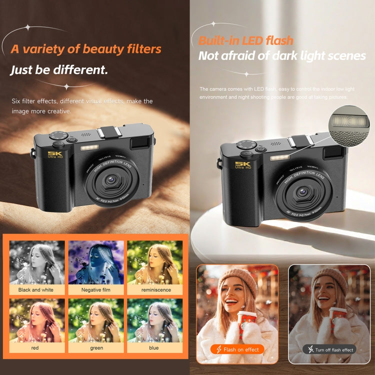 HDC-F01 3.0 inch 5K UHD Photography Digital Camera SLR Camera (Black) - Children Cameras by PMC TechLife | Online Shopping South Africa | PMC TechLife | Buy Now Pay Later Mobicred