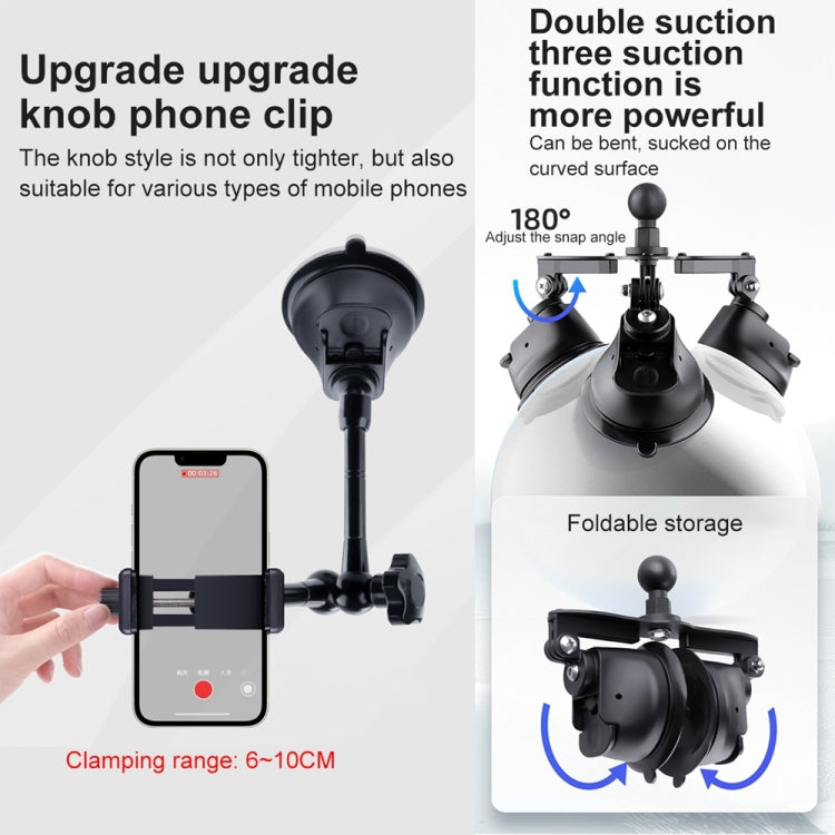 Single Suction Cup Articulating Friction Magic Arm Camera Mount (Black) - free shipping - PMC TechLife - Order now!