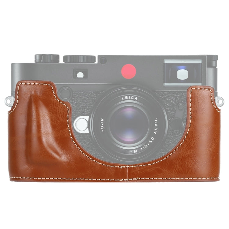 1/4 inch Thread PU Leather Camera Half Case Base for Leica M10 (Brown) - free shipping - PMC TechLife - Order now!