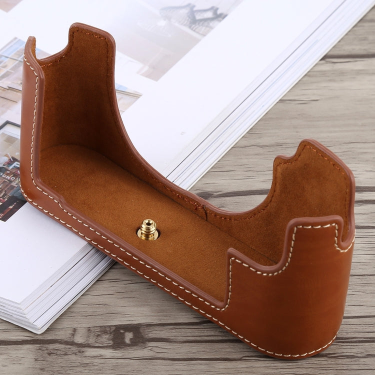 1/4 inch Thread PU Leather Camera Half Case Base for Leica M10 (Brown) - free shipping - PMC TechLife - Order now!