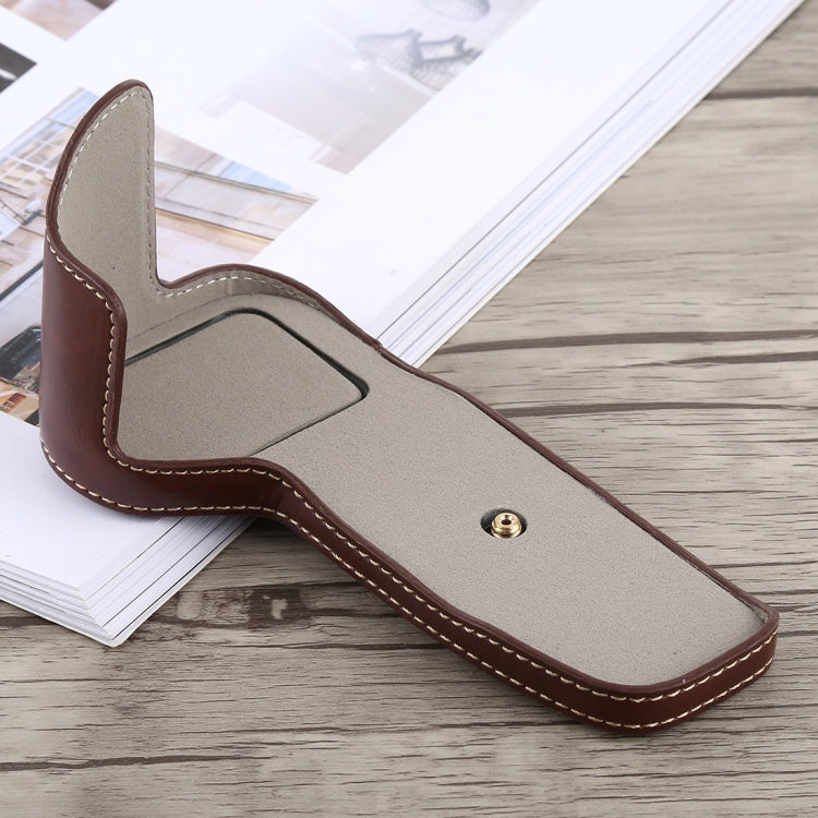 1/4 inch Thread PU Leather Camera Half Case Base for Canon EOS 6D /  6D Mark II (Coffee) - free shipping - PMC TechLife - Order now!
