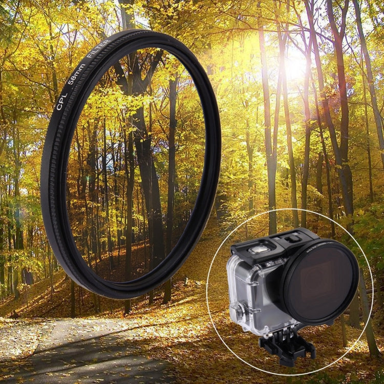 58mm 3 in 1 Round Circle CPL Lens Filter with Cap for GoPro HERO7 Black/6 /5 - Lens Filter by JSR | Online Shopping South Africa | PMC TechLife | Buy Now Pay Later Mobicred