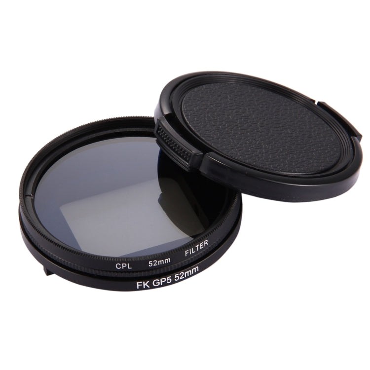 52mm 3 in 1 Round Circle CPL Lens Filter with Cap for GoPro HERO7 Black/6 /5 - Lens Filter by JSR | Online Shopping South Africa | PMC TechLife | Buy Now Pay Later Mobicred