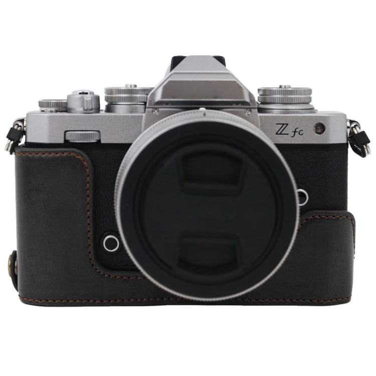 1/4 inch Thread PU Leather Camera Half Case Base for Nikon Z fc (Black) - Half Case by PMC TechLife | Online Shopping South Africa | PMC TechLife | Buy Now Pay Later Mobicred
