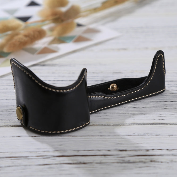 1/4 inch Thread PU Leather Camera Half Case Base for Sony ILCE-6000 / A6000(Black) - free shipping - PMC TechLife - Order now!