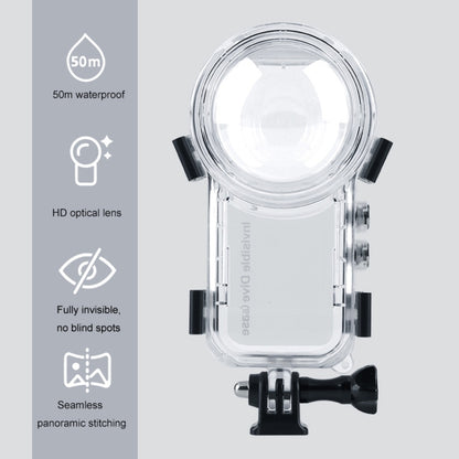 For Insta360 X3 Camera 50m Waterproof Sealed Diving Case (Transparent) - Case & Bags by PMC Jewellery | Online Shopping South Africa | PMC Jewellery | Buy Now Pay Later Mobicred