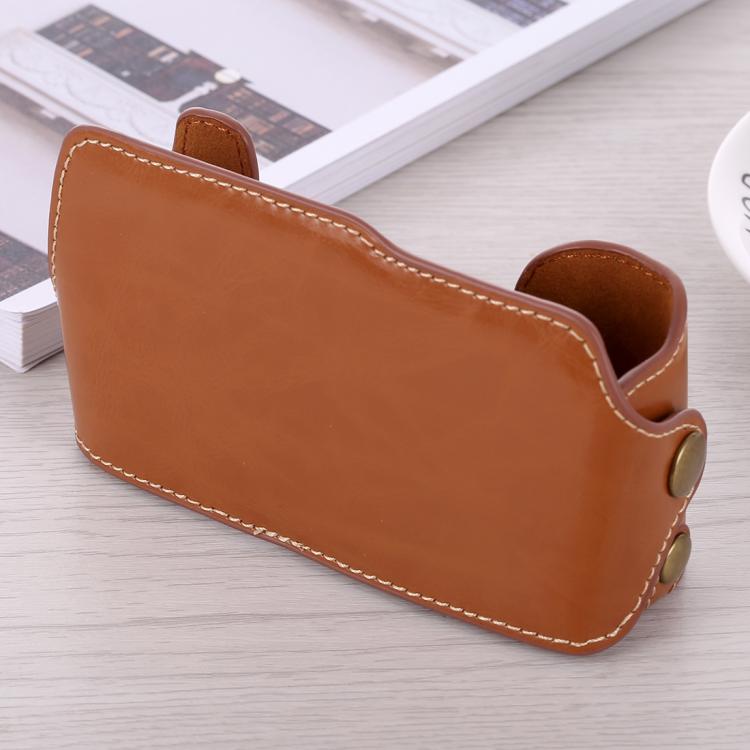 1/4 inch Thread PU Leather Camera Half Case Base for FUJIFILM X-A3 / X-A10(Brown) - free shipping - PMC TechLife - Order now!