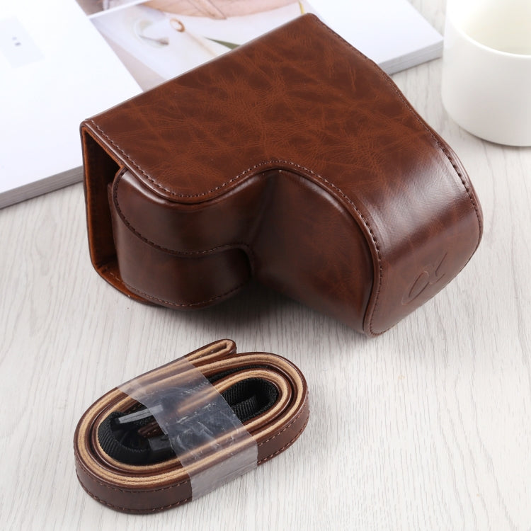 Full Body Camera PU Leather Case Bag with Strap for Sony A6400 / ILCE-A6400 (Coffee) - free shipping - PMC TechLife - Order now!