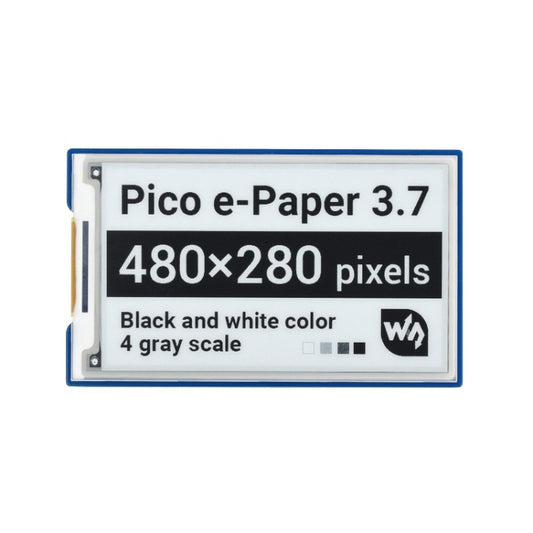 Waveshare 3.7 inch 480x280 Pixel E-Paper E-Ink Display Module for Raspberry Pi Pico, 4 Grayscale, SPI Interface - Modules Expansions Accessories by WAVESHARE | Online Shopping South Africa | PMC Jewellery | Buy Now Pay Later Mobicred