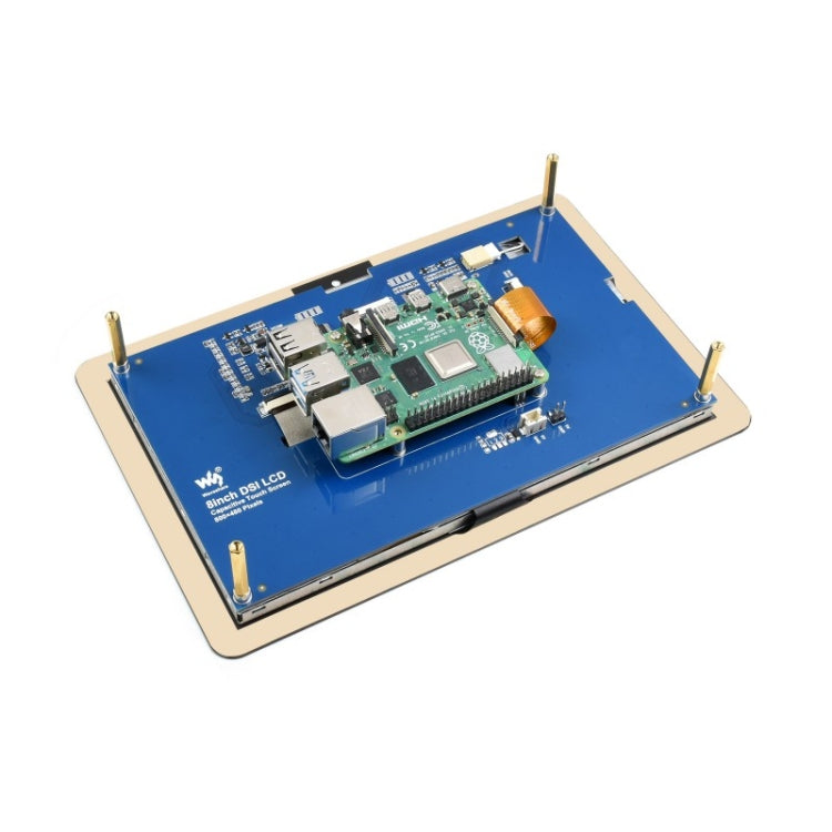 WAVESHARE 8 inch 800 x 480 Capacitive Touch Display for Raspberry Pi, DSI Interface - free shipping - PMC TechLife - Order now!