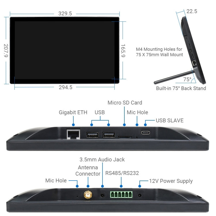 WAVESHARE Mini-Computer Powered by Raspberry Pi CM4 Touch Screen(US Plug) - free shipping - PMC Jewellery - Order now!