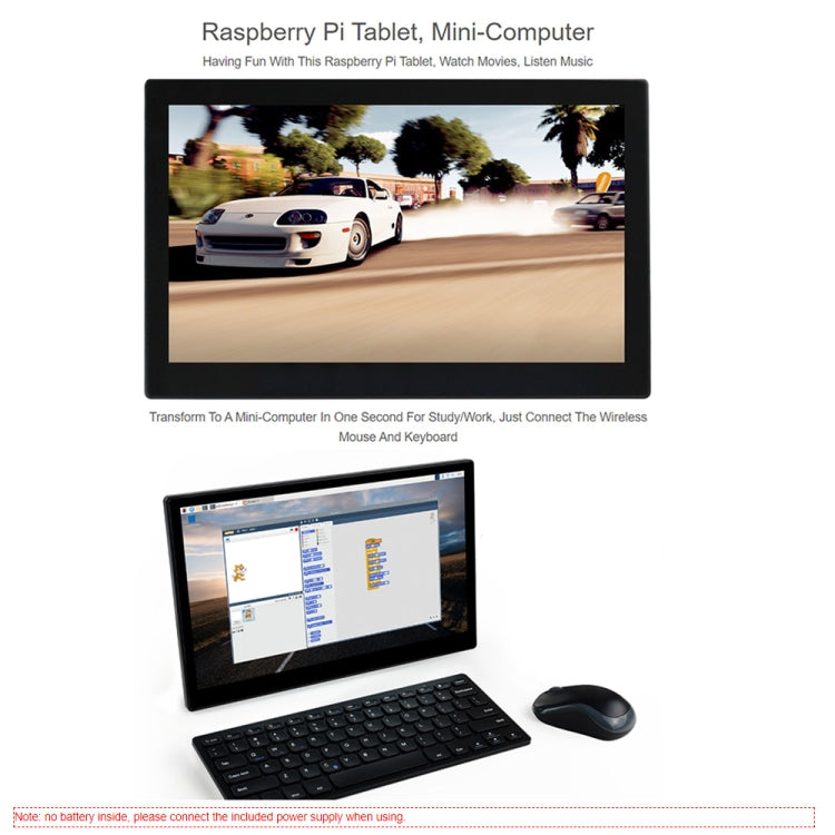 Waveshare 13.3 inch Mini-Computer Powered by Raspberry Pi 3A+, HD Touch Screen(US Plug) - Modules Expansions Accessories by WAVESHARE | Online Shopping South Africa | PMC Jewellery | Buy Now Pay Later Mobicred