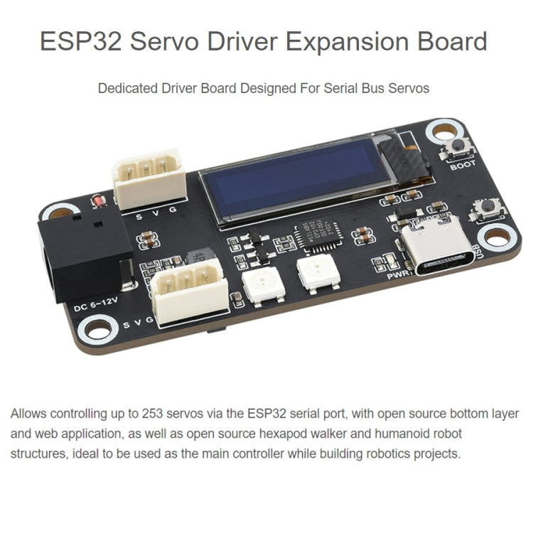 Waveshare ESP32 Servo Driver Expansion Board, Built-In WiFi and BT - Modules Expansions Accessories by WAVESHARE | Online Shopping South Africa | PMC TechLife | Buy Now Pay Later Mobicred