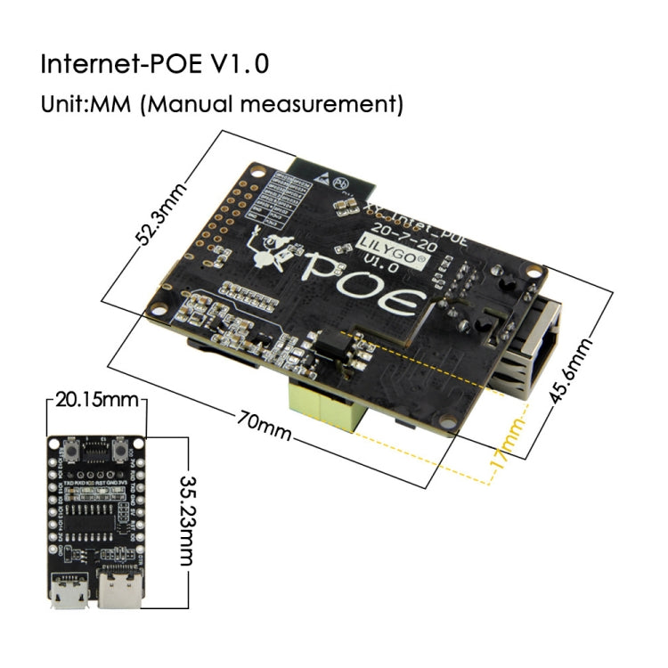 TTGO T-Internet-POE ESP3 Module Ethernet Adapters Extension Board - Module by TTGO | Online Shopping South Africa | PMC Jewellery | Buy Now Pay Later Mobicred