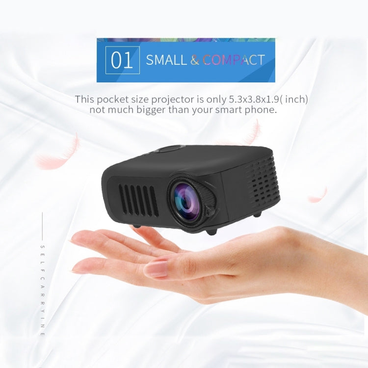 A2000 Portable Projector 800 Lumen LCD Home Theater Video Projector, Support 1080P, UK Plug (White) - LED Projector by PMC TechLife | Online Shopping South Africa | PMC TechLife | Buy Now Pay Later Mobicred