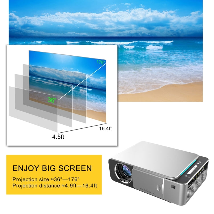 T6 2000ANSI Lumens Mini Theater Projector, Android 7.1 RK3128 Quad Core, 1GB+8GB, AU Plug(Red) - LED Projector by PMC Jewellery | Online Shopping South Africa | PMC Jewellery | Buy Now Pay Later Mobicred