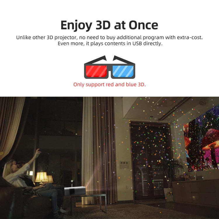 AUN U001 4K 18000 Lumens Portable Home Theater LED HD Digital Projector (US Plug) - LED Projector by AUN | Online Shopping South Africa | PMC Jewellery | Buy Now Pay Later Mobicred