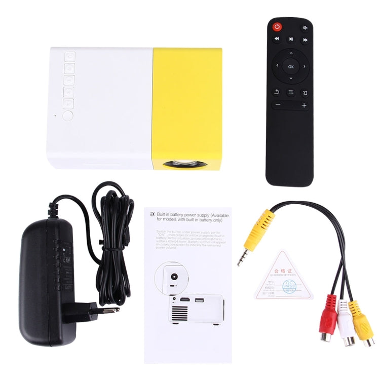 YG-300 0.8-2M 24-60 inches 400-600 Lumens LED Projector HD Home Theater with 3 in 1 Video Convert Cable & Remote Controller, Size: 12.6 x 8.6 x 4.6 cm, EU Plug - free shipping - PMC Jewellery - Order now!