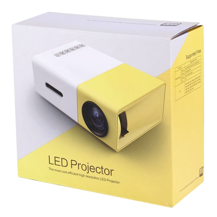 YG-300 0.8-2M 24-60 inches 400-600 Lumens LED Projector HD Home Theater with 3 in 1 Video Convert Cable & Remote Controller, Size: 12.6 x 8.6 x 4.6 cm, EU Plug - LED Projector by PMC Jewellery | Online Shopping South Africa | PMC Jewellery | Buy Now Pay Later Mobicred