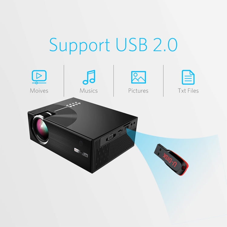 Cheerlux C7 1800 Lumens 800 x 480 720P 1080P HD WiFi Smart Projector, Support HDMI / USB / VGA / AV(Black) - LED Projector by Cheerlux | Online Shopping South Africa | PMC Jewellery | Buy Now Pay Later Mobicred