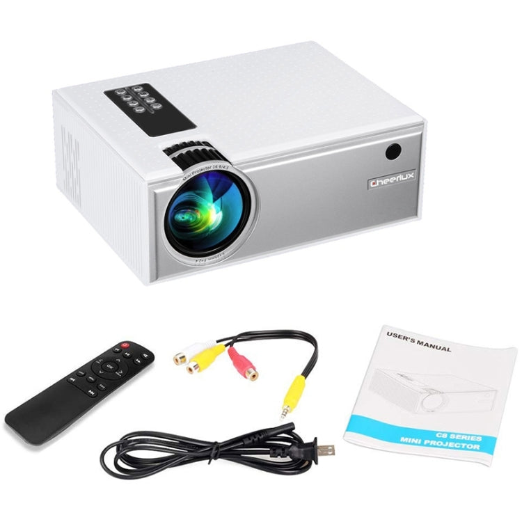 Cheerlux C8 1800 Lumens 1280x800 720P 1080P HD Smart Projector, Support HDMI / USB / VGA / AV, Basic Version (White) - LED Projector by Cheerlux | Online Shopping South Africa | PMC Jewellery | Buy Now Pay Later Mobicred