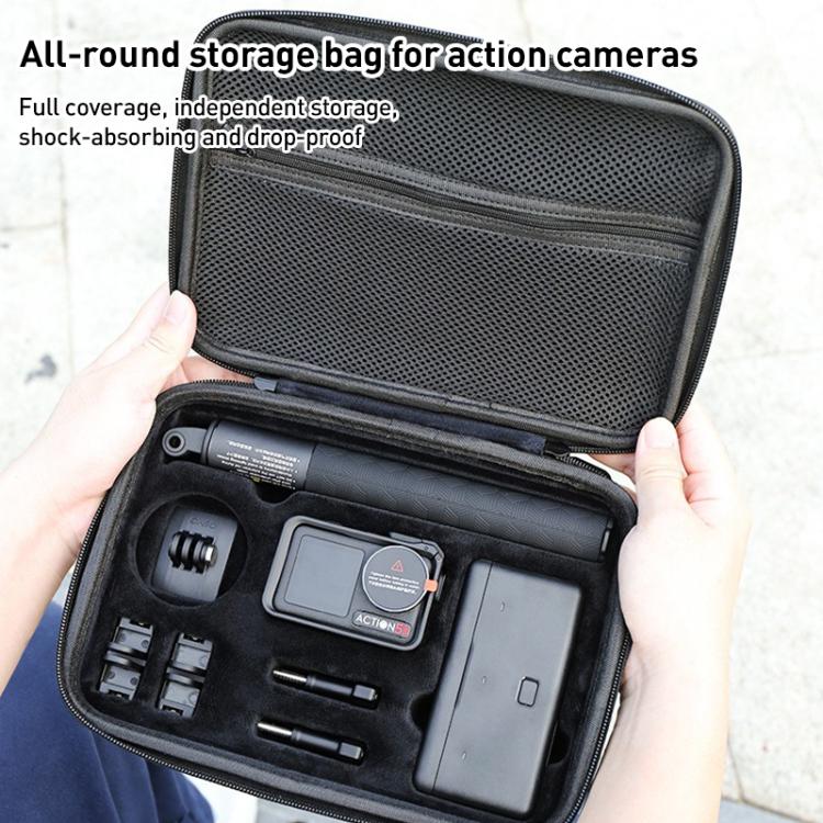 For DJI Osmo Action 5 Pro / 4 / 3 Hand Strap Shoulder Bag Camera and Accessories PU Storage Bag (Black) - free shipping - PMC TechLife - Order now!