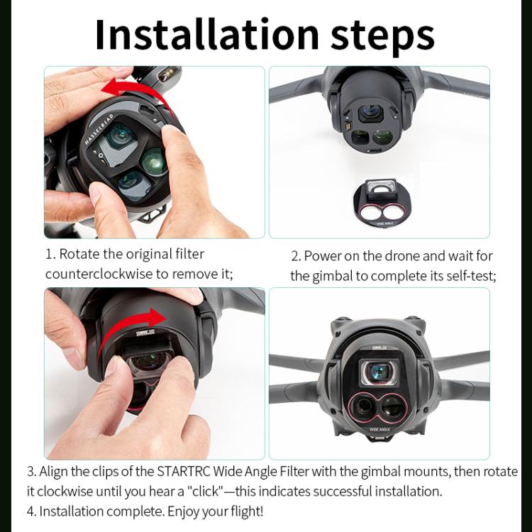 For DJI Mavic 4 Pro STARTRC Drone Wide-Angle Lens Filter (Black) - free shipping - PMC TechLife - Order now!