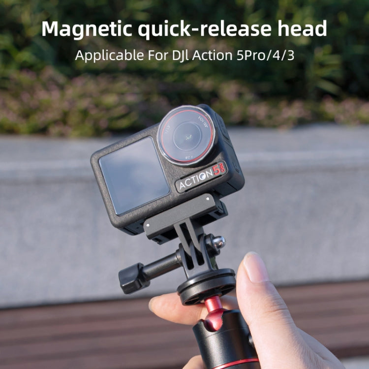 For DJI Osmo Action 5 Pro / 4  / 3 Magnetic Quick Release Base Mount Adapter (Black) - free shipping - PMC TechLife - Order now!