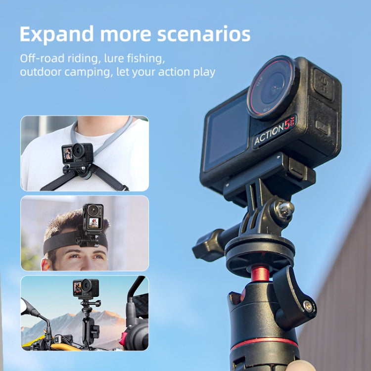 For DJI Osmo Action 5 Pro / 4  / 3 Magnetic Quick Release Base Mount Adapter (Black) - free shipping - PMC TechLife - Order now!