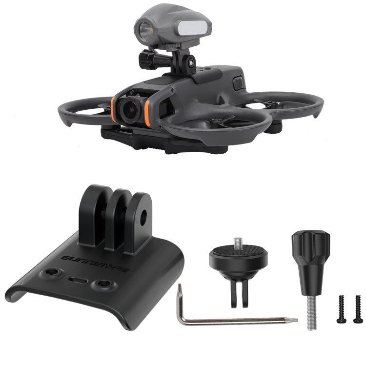 For DJI Avata 2 Sunnylife Action Camera Holder Mount Drone Light Bracket (Black) - Mount & Holder by Sunnylife | Online Shopping South Africa | PMC TechLife | Buy Now Pay Later Mobicred