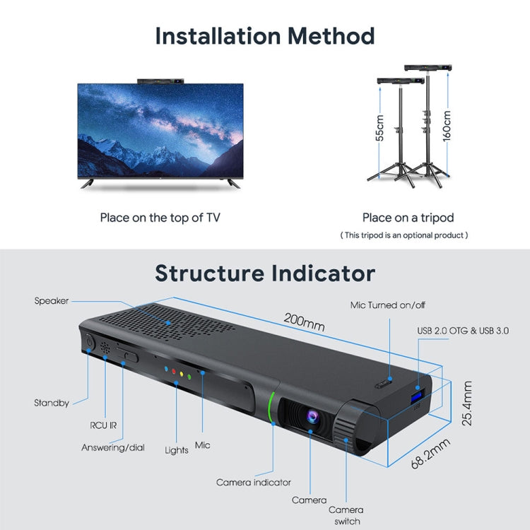 MECOOL KA2 Video Calling on TV Android 10.0 Smart TV Box with Remote Control, Amlogic S905X4 Quad Core Cortex A35, 2GB+16GB, Dual-Band / Ethernet / Camera(EU Plug) - Amlogic S905 by MECOOL | Online Shopping South Africa | PMC Jewellery | Buy Now Pay Later Mobicred