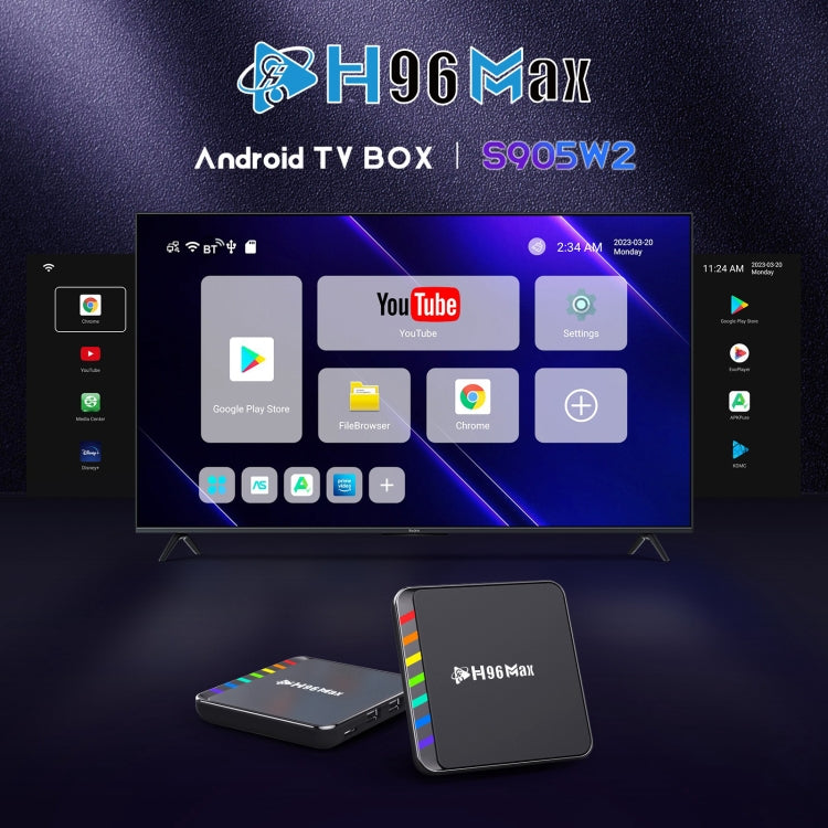 H96 Max W2 4K Ultra HD Android 11.0 Smart TV Box with Remote Control, Amlogic S905W2 Quad-Core, 4GB+32GB(US Plug) - Amlogic S905 by PMC Jewellery | Online Shopping South Africa | PMC Jewellery | Buy Now Pay Later Mobicred