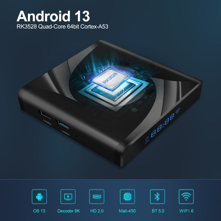 X88 Pro 13 Android 13.0 Smart TV Box with Remote Control, RK3528 Quad-Core, 4G+32GB(UK Plug) - Others by PMC TechLife | Online Shopping South Africa | PMC TechLife | Buy Now Pay Later Mobicred