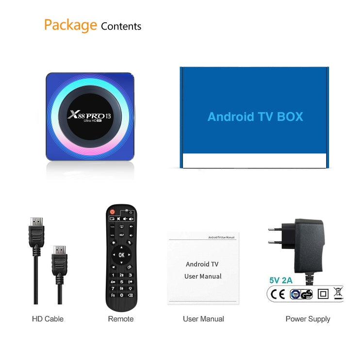 Acrylic X88 Pro 13 8K Ultra HD Android 13.0 Smart TV Box with Remote Control, RK3528 Quad-Core, 4G+64GB (US Plug) - Others by PMC Jewellery | Online Shopping South Africa | PMC Jewellery | Buy Now Pay Later Mobicred