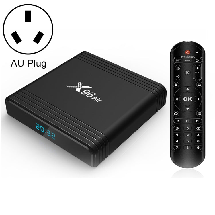 X96 Air 8K Smart TV BOX Android 9.0 Media Player with Remote Control, Quad-core Amlogic S905X3, RAM: 4GB, ROM: 32GB, Dual Band WiFi, Bluetooth, AU Plug - Amlogic S905 by PMC TechLife | Online Shopping South Africa | PMC TechLife | Buy Now Pay Later Mobicred
