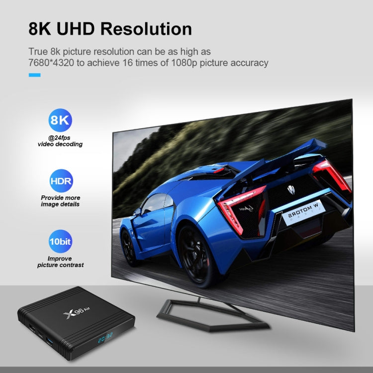 X96 Air 8K Smart TV BOX Android 9.0 Media Player with Remote Control, Quad-core Amlogic S905X3, RAM: 4GB, ROM: 32GB, Dual Band WiFi, Bluetooth, AU Plug - Amlogic S905 by PMC TechLife | Online Shopping South Africa | PMC TechLife | Buy Now Pay Later Mobicred