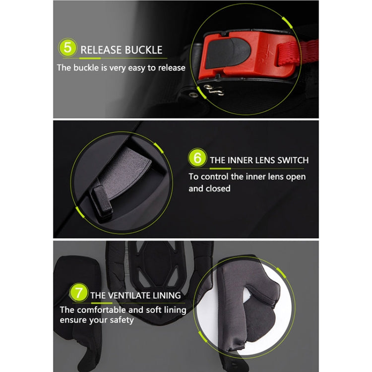 Soman 955 Skyeye Motorcycle Full / Open Face Bluetooth Helmet Headset Full Face, Supports Answer / Hang Up Calls(Black Red) - Helmets by SOMAN | Online Shopping South Africa | PMC Jewellery | Buy Now Pay Later Mobicred