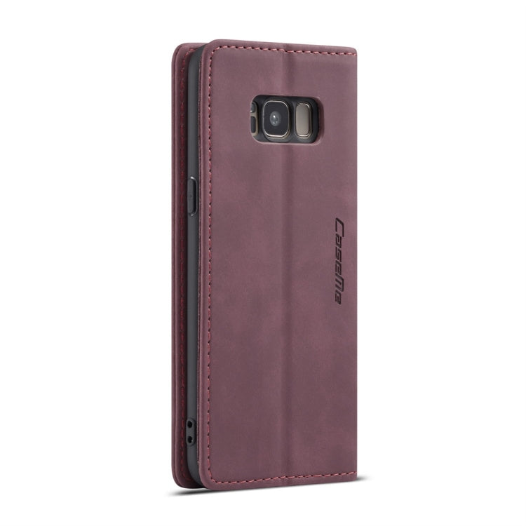 CaseMe-013 Multifunctional Retro Frosted Horizontal Flip Leather Case with Card Slot & Holder & Wallet for Galaxy S8(Wine Red) - Galaxy Phone Cases by CaseMe | Online Shopping South Africa | PMC Jewellery | Buy Now Pay Later Mobicred