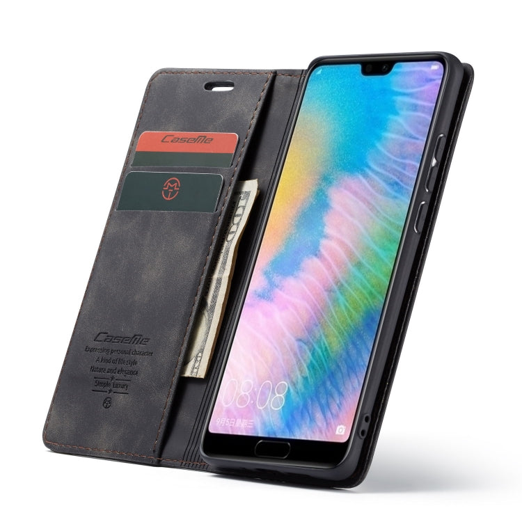 CaseMe-013  Multifunctional Horizontal Flip Leather Case with Card Slot & Holder for Huawei P20(Black) - Huawei Cases by CaseMe | Online Shopping South Africa | PMC Jewellery | Buy Now Pay Later Mobicred