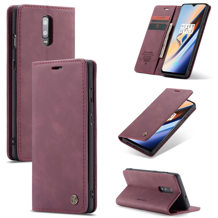 CaseMe-013 Multifunctional Horizontal Flip Leather Case with Card Slot & Holder for Galaxy M10(Wine Red) - Galaxy Phone Cases by CaseMe | Online Shopping South Africa | PMC Jewellery | Buy Now Pay Later Mobicred