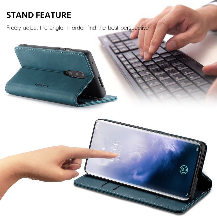 CaseMe-013 Multi-functional Retro Frosted Horizontal Flip Leather Case with Card Slot & Holder & Wallet For OnePlus 7 Pro(Blue) - OnePlus Cases by CaseMe | Online Shopping South Africa | PMC Jewellery | Buy Now Pay Later Mobicred