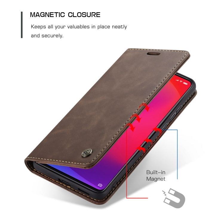 CaseMe-013 Multi-functional Retro Frosted Horizontal Flip Leather Case with Card Slot & Holder & Wallet For Xiaomi Mi 9T Pro / Redmi K20 Pro / Xiaomi Mi 9T / Redmi K20(Coffee) - Xiaomi Cases by CaseMe | Online Shopping South Africa | PMC Jewellery | Buy Now Pay Later Mobicred