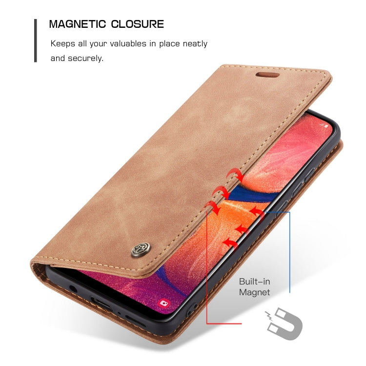 CaseMe-013 Multi-functional Retro Frosted Horizontal Flip Leather Case with Card Slot & Holder & Wallet For Galaxy A20e(Brown) - Galaxy Phone Cases by CaseMe | Online Shopping South Africa | PMC Jewellery | Buy Now Pay Later Mobicred