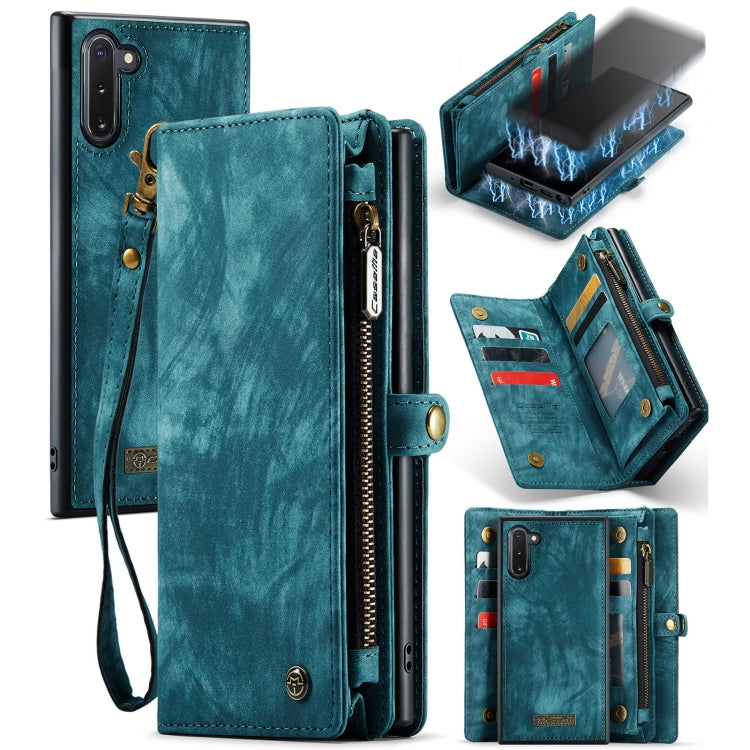 For Samsung Galaxy Note10 CaseMe-008 Detachable Multifunctional Flip Leather Phone Case(Blue) - Galaxy Phone Cases by CaseMe | Online Shopping South Africa | PMC Jewellery | Buy Now Pay Later Mobicred