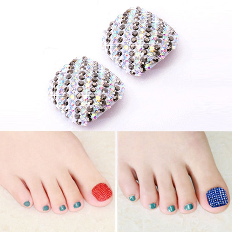 2 PCS Crystal Fake Nail Art Tips Rhinestone Full Cover Toenails Decals Stickers(NO:05) - Nail Stickers by PMC Jewellery | Online Shopping South Africa | PMC Jewellery | Buy Now Pay Later Mobicred