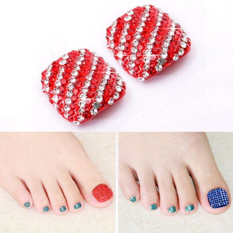 2 PCS Crystal Fake Nail Art Tips Rhinestone Full Cover Toenails Decals Stickers(NO:09) - Nail Stickers by PMC Jewellery | Online Shopping South Africa | PMC Jewellery | Buy Now Pay Later Mobicred