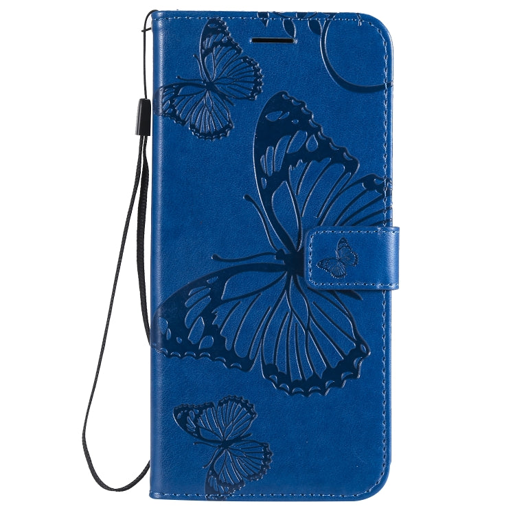 Pressed Printing Butterfly Pattern Horizontal Flip PU Leather Case with Holder & Card Slots & Wallet & Lanyard For Huawei P Smart Z / Y9 Prime 2019(Blue) - Huawei Cases by PMC Jewellery | Online Shopping South Africa | PMC Jewellery | Buy Now Pay Later Mobicred