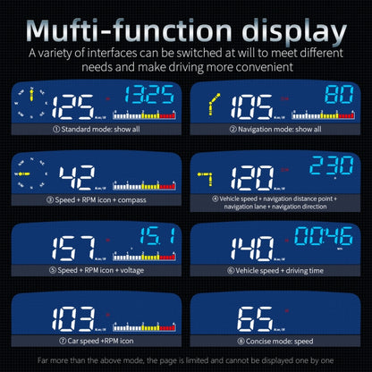 C5 OBD2 + GPS Mode Car HUD Head-up Display Water Temperature / Vehicle Speed / Voltage - Head Up Display System by PMC Jewellery | Online Shopping South Africa | PMC Jewellery | Buy Now Pay Later Mobicred