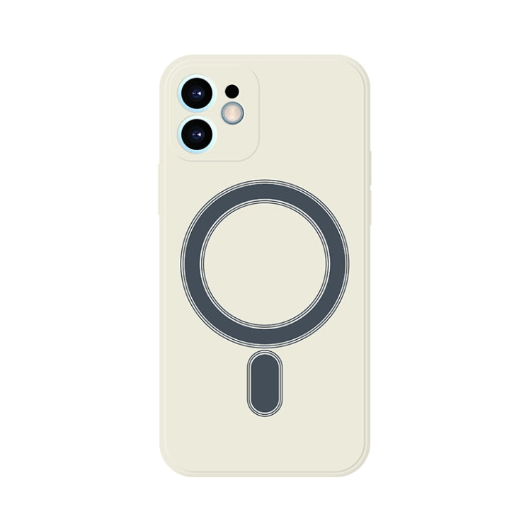 For iPhone 12 Pro Silicone Full Coverage Shockproof Magsafe Case(White) - iPhone 12 / 12 Pro Cases by PMC TechLife | Online Shopping South Africa | PMC TechLife