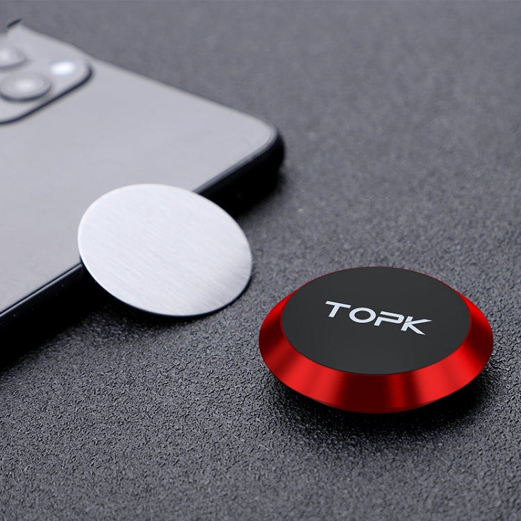 TOPK D21 Car Mobile Phone Holder Magnetic Universal In-car Phone Holder Stand(Red) - Car Holders by TOPK | Online Shopping South Africa | PMC Jewellery | Buy Now Pay Later Mobicred